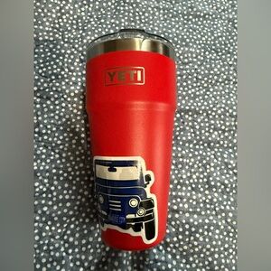 YETI Red Tumbler With Straw 26oz